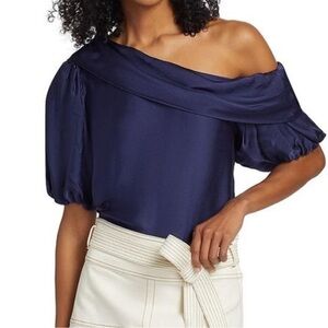 Tanya Taylor
Women's Blue Georgia Satin One-Shoulder Top